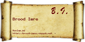 Brood Imre névjegykártya