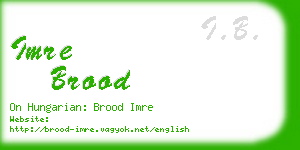 imre brood business card